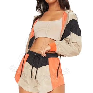 Trending Windbreaker Fitness Conjuntos de mujer Material de nailon/poliéster Cremallera Conjuntos de dos piezas con tela personalizable - Product Image 2