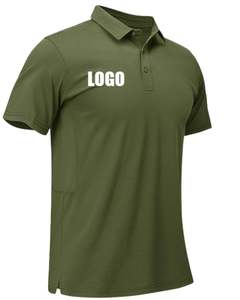 Camisa Polo Verde Oliva Personalizada para Hombre, Manga Corta, Transpirable, de Tela Piqué de Poliéster y Algodón, con Logotipo Personalizado, Uniforme Informal de Trabajo - Product Image 1
