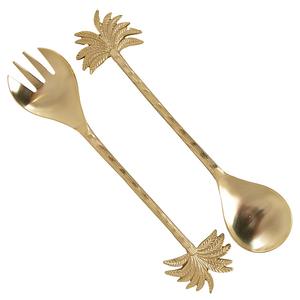 Ensemble de serveurs à salade en acier inoxydable pour buffet, pour hôtels, cuillère et fourchette de service en métal durable avec finition dorée pour la restauration et les événements - Product Image 5