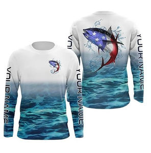 Sublimación personalizada Hombres Pesca Jerseys Cómodo Transpirable Camisas de manga larga Tallas grandes XL Precio de fábrica al por mayor - Product Image 6