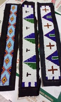 Patch perlé à 4 directions motif patte d'ours, fait main, à coudre, en dentelle, broderie ethnique, artisanat indigène, broderie personnalisée