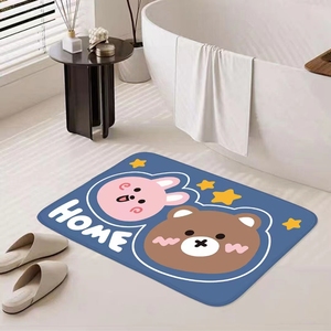 Alfombra Acolchada Gruesa Hecha a Medida, Antideslizante, con Textura de Franela y Diseño de Dibujos Animados, Fabricada a Máquina, con Base Cepillada para Mayor Comodidad en Pisos Fríos - Product Image 1