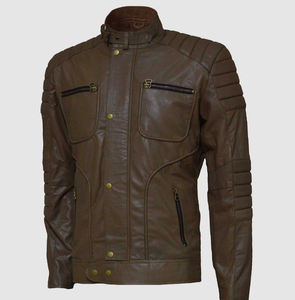 Nouveau motard automne hiver grande taille hommes décontracté veste en cuir réversible coupe-vent fermeture éclair respirant vache mouton peau réversible - Product Image 1
