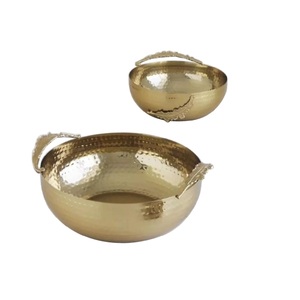Cuenco para servir frutas con acabado brillante de alta calidad para decoración de mesa de boda, almacenamiento de frutas y alimentos, cuenco para servir de Metal de latón - Product Image 2