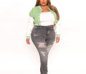 Chaqueta Universitaria Corta Personalizada de Alta Calidad para Mujer, al por Mayor, el Mejor Material, Transpirable, de Secado Rápido, Ropa Informal - Product Image 4