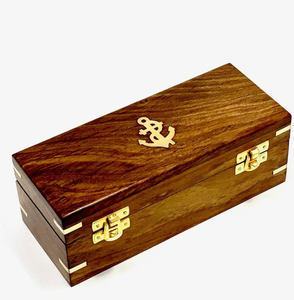 Telescopio Pirata Victoriano Naval Extensible de Moda con Hermosa Caja de Madera Grabada con Ancla Pulida, el Mejor Artículo para Regalo - Product Image 2