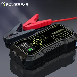 Powerfar 다기능 4 in 1 자동차 비상 시동 전원 공급 장치 12v 리튬 배터리 비상 시동기 (공기 압축기 포함)