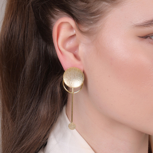 Dua ต่างหูชุบทอง18K ทันสมัยเครื่องประดับแฮนด์เมดทันสมัยทำด้วยมือด้วยทองเหลืองและโลหะผสมทองแดงสำหรับสวมใส่ในชีวิตประจำวันหรืองานแต่งงาน - Product Image 6