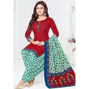 Conjunto de Material de vestido estampado elegante, tela suave estirable sin arrugas, parte superior inferior Dupatta para una fiesta diaria cómoda y festiva - Product Image 3