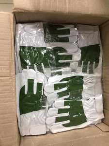 Gants de sécurité de construction personnalisés Gants de travail industriels en cuir de vache fendu antibactérien respirant - Product Image 6