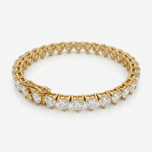 Élégant bracelet tennis en or massif 18 carats plaqué rhodium avec moissanite taille cœur sertie griffe pour mariage féminin - Product Image 3