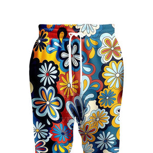 Pantalones Deportivos con Estampado Gráfico en Toda la Superficie, Tela Suave, Hechos a Medida, Estilo Urbano, para Hombre - Product Image 4
