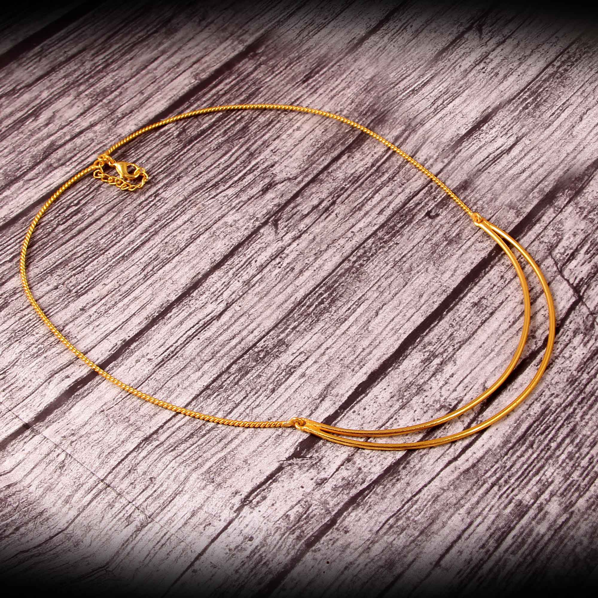 elegant 18k gold brass necklace