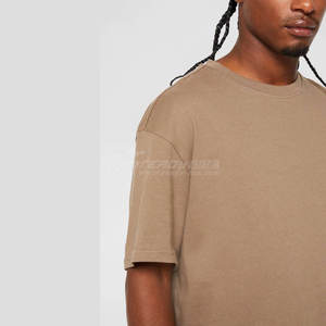 T-shirt surdimensionné pour hommes 100% coton personnalisé en gros 300 Gsm haute qualité tricoté motif solide conception vierge poids lourd - Product Image 2