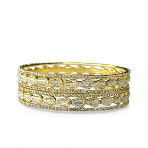 Luxury <b>Gold</b> Plated Premium Pearl <b>Bangle</b> <b>Set</b> Bridal Wedding Jewelry Trendy Tarnish-Proof High Demand for Women - Product Image 3