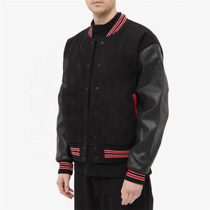 OEM Custom Logo <b>Men's</b> Baseball <b>Jacket</b> <b>Corduroy</b> Sleeve Chenille Embroidery Vintage Letterman Varsity Blouson Style Winter Casual - Product Image 1