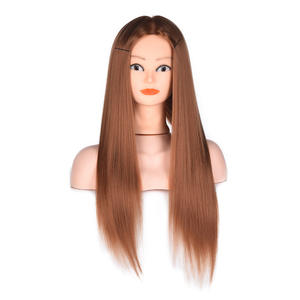 Tête de mannequin professionnelle pour la formation en coiffure, femme, taille de tête 53 cm, <span class=keywords><strong>cheveux</strong></span> synthétiques lisses, pour la <span class=keywords><strong>coupe</strong></span> et le tressage - Product Image 2