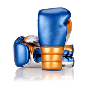 Gant de boxe en cuir métallique Logo personnalisé Combat professionnel Combat Kick Boxing - Product Image 4