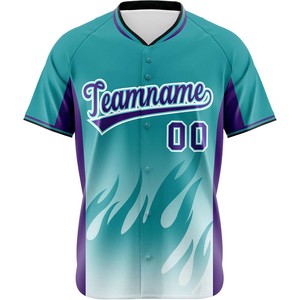 Jersey de béisbol bordado, tela de malla con botones personalizados, logotipo del equipo, camiseta de softball de sarga, uniforme de secado rápido para jóvenes y adultos - Product Image 1