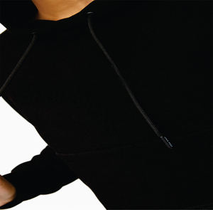 Ensemble sweat-shirt à capuche noir et pantalon de jogging pour femme, tenue décontractée en deux pièces, streetwear, pantalon assorti - Product Image 4