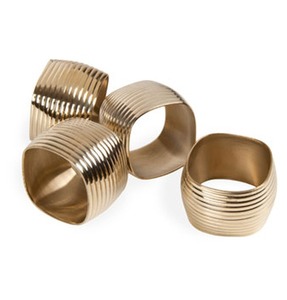 Anillos de Servilleta Elegantes de Latón Pulido y Acero Inoxidable, Dorados con Nudo, Porta Servilletas Moderno, Anillo de Servilleta de la Mejor Calidad de Diseñador - Product Image 4