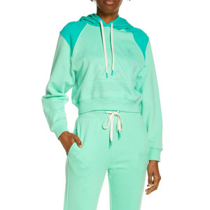 Design personnalisé pour femmes Crop Top Hoodies avec manches longues pour l'hiver et l'automne Logo avant positionné - Product Image 2