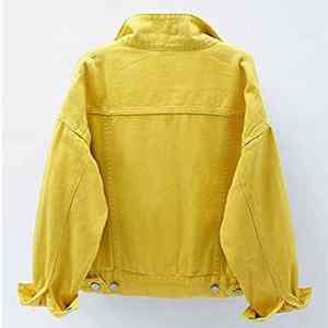 Chaqueta vaquera de fabricante para mujer, chaqueta vaquera ajustada de Invierno para mujer personalizado con estampado de algodón azul marino oscuro, material suave y suave, chaqueta vaquera para mujer - Product Image 6