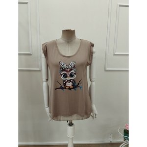 Chemise en viscose à manches courtes et col en V pour femme de Jane, haut imprimé décontracté pour un usage quotidien, modèle 32290 - Product Image 3