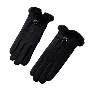 Gants d'hiver pour femmes de haute qualité, 100% cuir véritable, marque de luxe, épais, compatibles avec les écrans tactiles, gants de conduite à la mode, en peau de mouton - Product Image 4