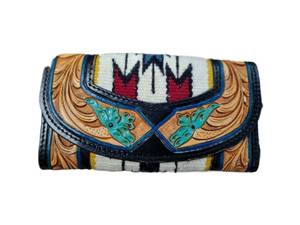 Nueva Cartera Bifold de Cuero Genuino para Mujer con Cierre de Cremallera, Estilo Vintage, Juego de Bolsos de Mano con Grabado Artesanal, Protección RFID, Moda Occidental para Dama - Product Image 2