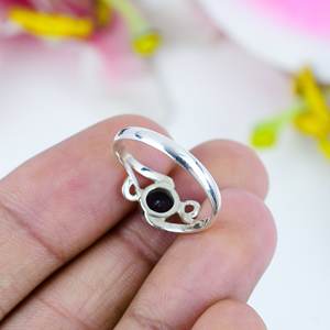 แหวน925วินเทจเงินมินิมอลแต่งงานของขวัญปาร์ตี้ผู้หญิง iolite gemstone Cabochon BEZEL การตั้งค่า - Product Image 3