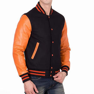 Men's High Street Baseball Bomber <b>Coat</b> Custom Logo Varsity Jackets Stand Collar <b>Plus</b> <b>Size</b> Color Block Letterman Winter Jacket - Product Image 4
