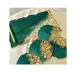 Home <b>Table</b> Decorative <b>Resin</b> Tray Custom Logo for Hotel Restaurant <b>Table</b> For Highest Quality 100% Epoxy <b>Resin</b> Tray Luxury Design - Product Image 1
