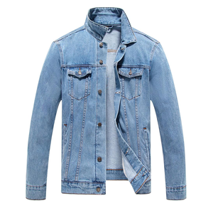 Denim Jacket <b>Men</b> Retro Basic <b>Coat</b> Streetwear Hip Hop Bomber Cowboy <b>Men's</b> Jean - Product Image 5