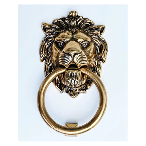 Exquisito aldaba de puerta de latón antiguo con patrón en relieve hecho a mano y revestimiento de polvo rústico para hogares tradicionales - Product Image 3
