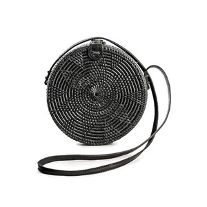 Sac à main en rotin tissé à la main pour femmes bohèmes élégantes doublure en coton automne bracelet en cuir gland été accessoire de mode simple ouvert - Product Image 2