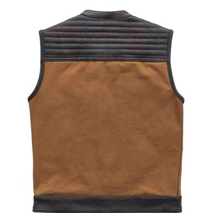 Gilet en cuir pour homme, coupe ajustée, style rétro, décontracté, motard, sans manches, respirant, service OEM, style western cowboy, vêtement d'extérieur - Product Image 2