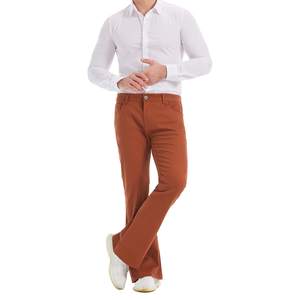 2025 pantalones de Jogger de algodón con costuras personalizadas para hombre, pantalones de chándal acampanados apilados de rizo francés, colores sólidos, rayas curvas rectas - Product Image 1
