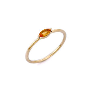 Bijoux fins faits à la main, bague Solitaire en Citrine naturelle, or jaune massif 14K, bagues minimalistes, cadeau de mariage pour les invités - Product Image 1