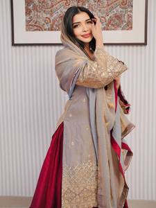 Designer Women's Party Wear <b>Top</b>-Plazzo and Dupatta Set Heavy Embroidery Work - Product Image 4
