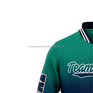 Veste universitaire personnalisée en laine et cuir pour marques de luxe avec col montant et broderie décorative sur le devant - Product Image 5