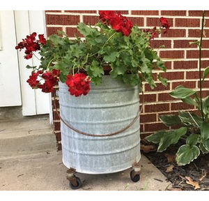 Jardinières rondes en métal galvanisé de taille personnalisée pour la décoration intérieure Jardinières de fleurs de salon cuisine balcon et jardin - Product Image 4