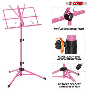 Soporte de Música Ajustable de 5 Niveles, 57 Pulgadas, Soporte de Escritorio para Partituras, Soporte de Libros Portátil Totalmente Metálico - Product Image 2