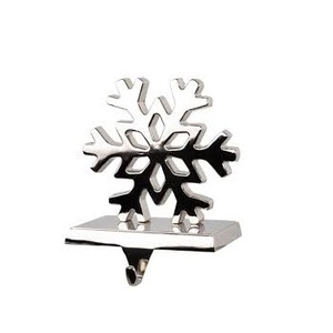 Soportes de calcetín de Navidad para manto Chimenea Copo de nieve de bronce dorado Colgador de soporte Decoraciones navideñas de metal resistente - Product Image 2