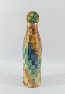 Botella de Agua Ayurvédica Ecológica de Cobre Puro 100% Impresa, 900 ml, a Prueba de Fugas, para Yoga - Product Image 2