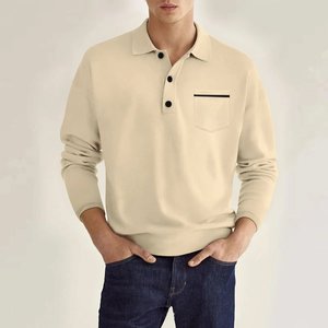 Camisa Polo Casual de Manga Larga para Hombre Estilo Old Money - Product Image 5