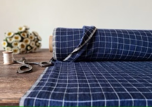 100% tela tejida de lino lavado orgánico Color personalizado Extra ancho medidor de costura ropa de niños vestidos de Casa ropa de cama - Product Image 2