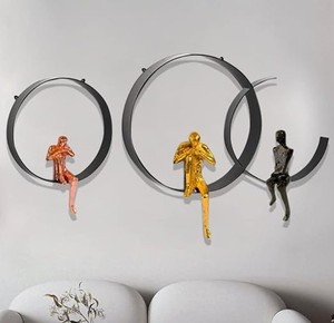 Art mural décoratif en métal de haute qualité représentant des hommes assis, pour cadeaux, art mural en métal pour la décoration de la maison - Product Image 6