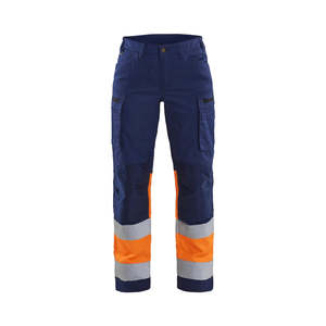 Pantalon de sécurité flexible avec genoux renforcés, panneaux haute visibilité et tissu évacuant l'humidité à séchage rapide fabriqué au Pakistan. - Product Image 1