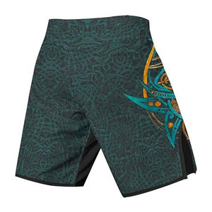 Pantalones cortos de combate MMA personalizados OEM para hombre de alta calidad recién llegados pantalones cortos de entrenamiento de boxeo con estampado de sublimación para adultos jóvenes logotipo frontal - Product Image 3